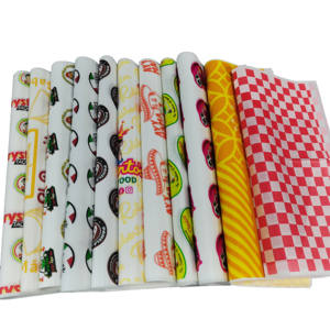 SP3312 Logo-Designed Printed Greaseproof Waterproof <b>Wax</b> <b>Paper</b> Roll Disposable Food Grade Virgin Eco-Friendly Wrap for Hamburger - Product Image 6