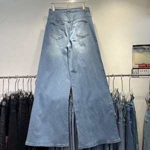 <span class=keywords><strong>Jeans</strong></span> da donna 2026 taglie forti con strass, a vita alta, vestibilità ampia, gamba dritta, pantaloni <span class=keywords><strong>lunghi</strong></span> resistenti - Product Image 4