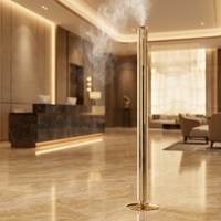 Diffuseur d'arômes de luxe sur pied doré, sans eau, pour usage commercial et domestique, atomiseur silencieux avec éclairage LED, grande capacité