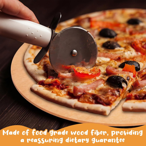 Tabla de cortar <span class=keywords><strong>pizza</strong></span> redonda de fibra de madera con asa, bandeja de madera natural antideslizante para <span class=keywords><strong>pizza</strong></span> - Product Image 2