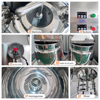 Homogénéisateur-émulsifiant industriel entièrement automatique à levage hydraulique et pompe à vide en acier inoxydable haute productivité pour cosmétiques et soins du visage