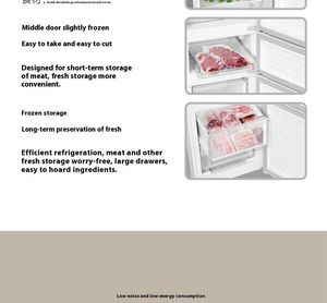 Refrigerador de Tres Puertas CN Mijia 215L, Color Plateado Platino, 50.5cm de Ancho, 3ra Eficiencia Energética, Enfriamiento Directo, Bajo Nivel de Ruido - Product Image 4