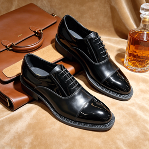 <span class=keywords><strong>Scarpe</strong></span> Classiche da <span class=keywords><strong>Smoking</strong></span> <span class=keywords><strong>per</strong></span> Uomo, Oxford in Pelle Nera Lucida, Calzature Formali da Cerimonia <span class=keywords><strong>per</strong></span> Gentiluomini, Nuove - Product Image 4