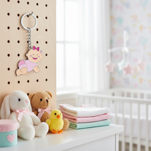 Portachiavi in PVC e Metallo Rosa Baby - Product Image 3
