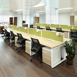 Customizable Modern Open Screen Office Modular Cubicle 2-Person Commercial Computer Desk Convertible Extendable <b>Workstations</b> - Product Image 5