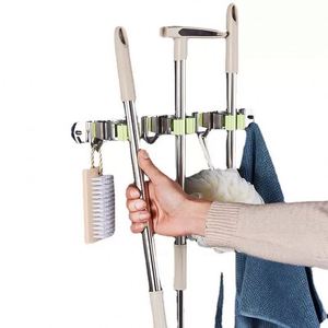 <b>Wall</b> Mount Heavy Duty Broom Hanger <b>Mop</b> Hooks Self Adhesive Broom Holder - Product Image 5