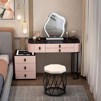Ensemble Coiffeuse-Commode de Chambre de Style Italien avec Miroir LED Lumineux