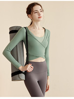Camiseta Deportiva de Manga Larga para Mujer, Estilo Yoga, Sensación Ligera, Moldea la Cintura, Ajustada, Transpirable, para Danza y Running