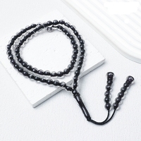 Rosario de Oración Islámico Clásico con 66 Cuentas en Forma de Bola, Acrílico/Resina/Lucita/Bacalita, Color Ámbar Naranja Amarillo, Tasbih Tasbeeh para Hombre