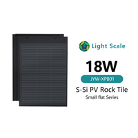 Tuiles solaires BIPV légères JYW-XPB01 à double vitrage 3,2 mm + 3,2 mm, efficacité 18W, taille de cellule 300x400mm, panneaux 370x480mm, 3,5 kg