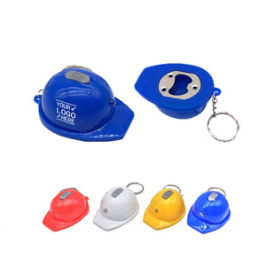 Mũ cứng hình LED <span class=keywords><strong>Keychain</strong></span> mở chai Mũ bảo hiểm an toàn Keyring làm bằng nhựa với in lụa màn hình - Product Image 1