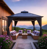 Gazebo de Estilo Victoriano y Pabellón de Aluminio de 3x4m, Pérgola Iluminada para Exteriores, Lujo y Ocio