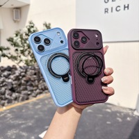 Coque de téléphone antichoc pour femme avec support rotatif à 360° et dissipation créative de la chaleur pour iPhone 18 Pro Max 17 16 15 14 13