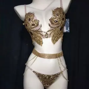 Disegno di modo nappe perle delle donne di abbigliamento a due pezzi di cristallo ragazze sexy bikini tankini costumi da bagno della signora corsetto 2020 di usura