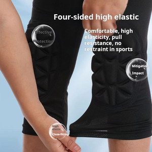Pantaloni <span class=keywords><strong>Sportivi</strong></span> con Protezioni per le Ginocchia, Leggings a Compressione 3/4 <span class=keywords><strong>Neri</strong></span>, Pantaloni da Uomo, Ragazzo e Giovani, Leggings da Calcio ad Asciugatura Rapida per Allenamento - Product Image 6