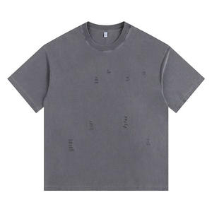 T-Shirt da Uomo Personalizzata in Cotone 100% 260g, Stile Oversize con Stampa Serigrafica, Effetto Vintage e Lavato - Product Image 4