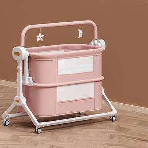 Wholesale Luxury Modern <strong>Baby</strong> Crib 5-Speed Height Lift <strong>Cushion</strong>-Bedside <strong>Baby</strong> <strong>Nest</strong> Crib Bedding Set Canopy Net Toy Playpens - Product Image 5