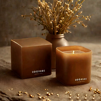 Ventes en gros de pots à bougies en verre blancs de 8 oz, 10 oz, 12 oz, 16 oz, forme carrée unique, finition mate, fond épais, pot à bougie de luxe