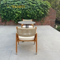 Chaise de salle à manger de luxe en rotin et teck, dossier en cannage, imperméable, dorée, de haute qualité, style moderne