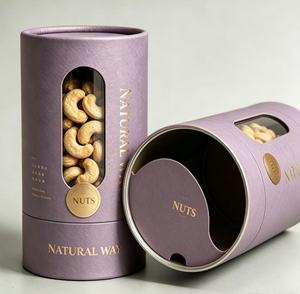 Envase Redondo de Papel Ecológico para Frutos Secos y Aperitivos, Tubo de Cartón con Impresión de Diseño Personalizado - Product Image 5