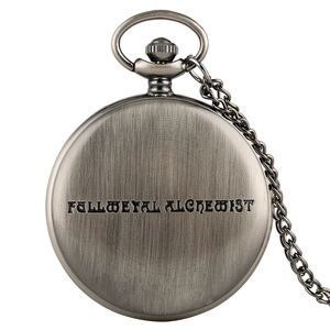 <span class=keywords><strong>Vintage</strong></span> grey Relogio De Bolso Full Metal Alchemist Fob Chain Pendant collana <span class=keywords><strong>orologio</strong></span> <span class=keywords><strong>da</strong></span> tasca - Product Image 3