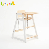 Chaise haute pour bébé 2 en 1 avec pieds en bois massif, design moderne, durable et sécuritaire, pour la cuisine et la restauration