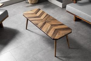 Herringbone Walnut Coffee <b>Table</b> Set Mid Century <b>Round</b> Wooden Side <b>Table</b> Set <b>Nesting</b> <b>Table</b> Minimalist Living Room - Product Image 3