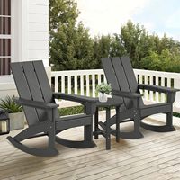 Fauteuil à bascule robuste 330 LBS en panneau solide HDPE résistant aux fissures pour porche, pelouse, jardin, maison, cour, terrasse