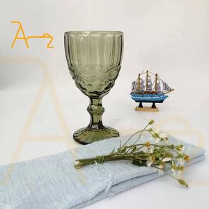 بيع بالجملة أواني زجاجية خمر كوب ماء نبيذ زجاجي نظارات كؤوس خضراء متدرجة لمطعم الفندق - Product Image 1