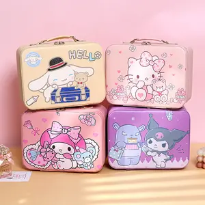 BELO TEMPO Make-Up Pu-Taschen SANRIO tragbare Kosmetiktasche Kuromi Kt Melody Cartoon Tütentasche Make-Up-Boxen Mädchenzubehör
