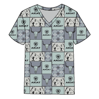 T-shirt décontracté pour homme à manches courtes, col en V, coupe régulière, respirant, imprimé numérique à texture de bambou, vente en gros été 2025