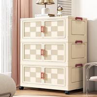 Armoire de rangement pliable en plastique pour bébé, 54 cm, gain de place, 3 niveaux, organiseur de vêtements pour chambre à coucher