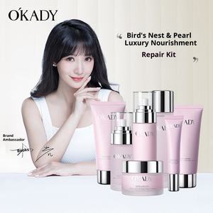 Ou Pei Set perawatan kulit Vegan mewah, tujuh potong uniseks melembapkan lembut menghidrasi mencerahkan warna kulit - Product Image 3