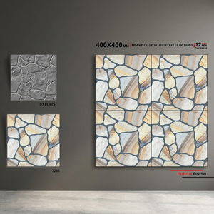 Precio DE FÁBRICA DE Vistaar, diseño en relieve, cuerpo completo, porcelana antideslizante, baldosas rústicas de estacionamiento de alta resistencia, cerámica de 400x400mm - Product Image 1