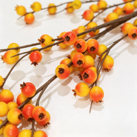 Grosir Ranting Buah Sea Buckthorn Palsu 100CM, Tangkai Buah Buatan untuk Rangkaian Bunga Musim Gugur, Pemasok dari Cina