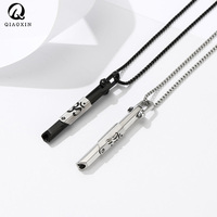 Collier pendentif sifflet de méditation et de décompression en acier inoxydable, accessoire de mode pour les passionnés de yoga