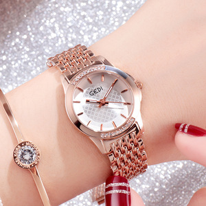 Reloj de Mujer Clásico 2025 con Esfera a Cuadros, Correa de Acero Inoxidable, Casual, de Cuarzo - Product Image 1
