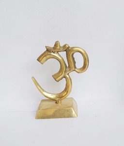 Brass Om Murti for Temple Worship, Car Dashboard, and Home Decor office decor Car Dashboard <b>Mandir</b> Pooja Murti - Product Image 2
