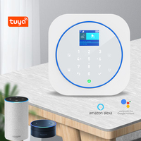 Sistem Alarm Keamanan Anti Maling Pintar Portabel CE 433 MHz Bahan ABS Tuya WiFi/GSM Merek OEM Penggunaan Rumah & Komersial PIR Motion