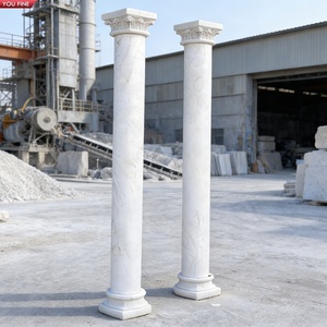 Colonnes romaines <span class=keywords><strong>d</strong></span>écoratives <span class=keywords><strong>en</strong></span> marbre blanc sculptées à la main YOUFINE pour villas, hôtels et bâtiments - Product Image 2
