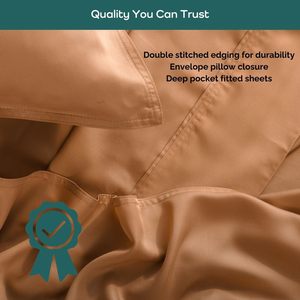 Set <span class=keywords><strong>di</strong></span> Lenzuola Estive in Fibra <span class=keywords><strong>di</strong></span> Bambù 300TC Leggere Morbide e Traspiranti - Product Image 2