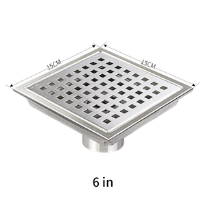 Hot Sale 304 Stainless Steel 4 Inch Square Shower <b>Drain</b> with Corrosion Resistant Removable Grate Cover Hair Catcher Floor <b>Drain</b> - Product Image 1
