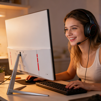 Moniteur incurvé 32 pouces 4K pour jeux, 60 Hz, moniteur incurvé pour PC, ordinateur, moniteur de jeu anti-lumière bleue