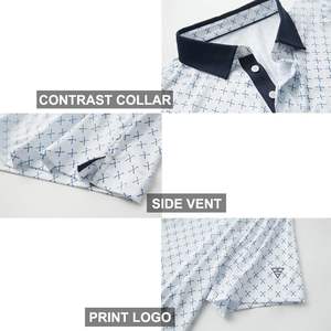 قميص جولف رجالي قصير الأكمام من شيانغ هونغ، قماش محبوك يمتص الرطوبة، مصنوع من السباندكس/البوليستر - Product Image 4