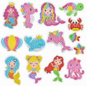 Kits de peinture diamantée DIY pour sous-verres, motif filles de dessins animés - Product Image 3