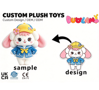 Jouets en peluche personnalisés, lapin marin doux avec chapeau jaune pour les cadeaux d'enfants, promotions de vacances, jouets en peluche personnalisés