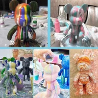 23/33/53/75cm Kit de peinture acrylique personnalisée pour ours embryon fluide peinture blanche pour la décoration de la maison ensemble de cadeaux d'anniversaire pour enfants emballage