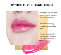 Rouge à lèvres purifiant, avec changement de couleur à la température, pour cosmétiques, gelée fleur, baume, vente en gros