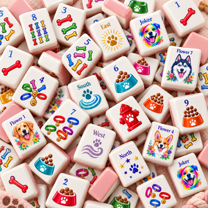 Shipment Ready Modern Luxury Dog Themed American Mahjong Set 160 Acrylic Tiles Foldable Portable Travel Family Entertainment - Product Image 1