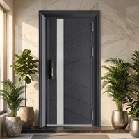 Portes d'entrée en verre modernes pour villa et appartement, en acier inoxydable, anti-effraction, manuelles, extérieures